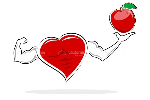Healthy Heart Holding an Apple
